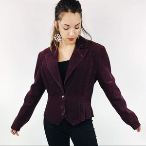 80s Corduroy Burgundy Blazer